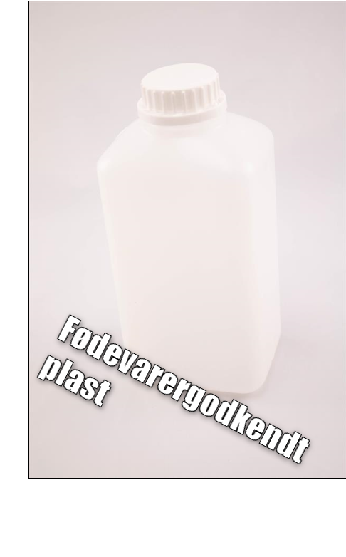 Plastflaska 1 liter, rektangulär – frostsäker och livsmedelsgodkänd HDPE-flaska med vit kork