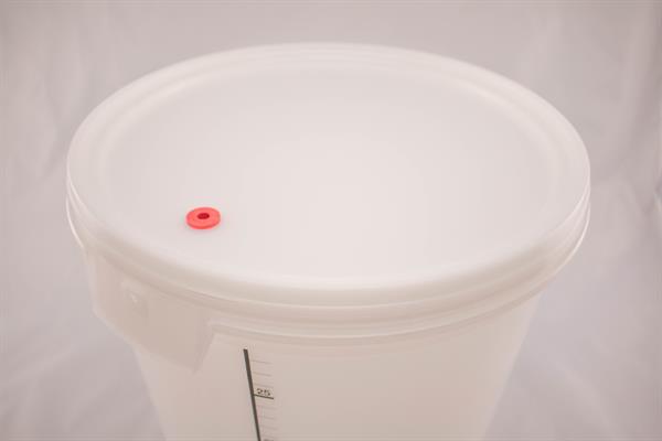 Jäshink med tappkran och lock med hål för jäsrör - livsmedelsgodkänd, 32 liter