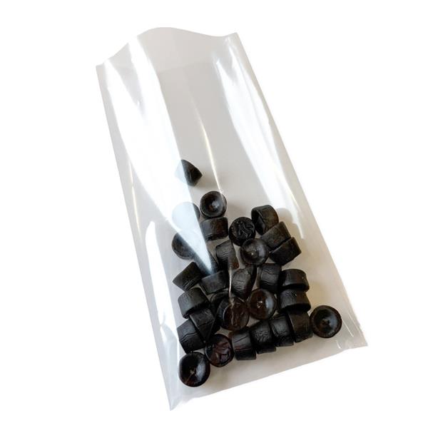 Påse av kristallklar plast, 9 x 17,5 cm, platt påse, 10 st