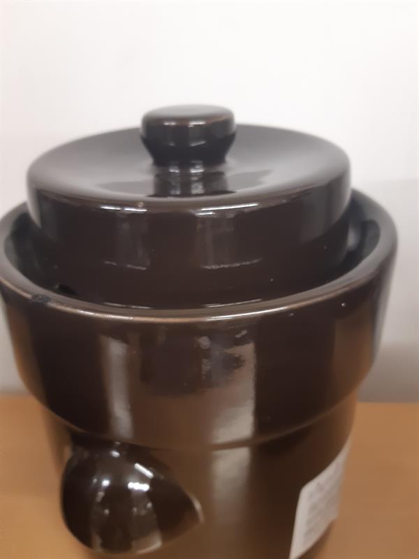 Fermenteringskruka 3 liter med tyngdstenar och lock – brun, 2:a sortering