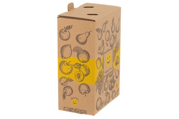 Bag-in-box (BIB) med påse, Happy Juice, 3 liter, set med 1 låda och 4 påsar