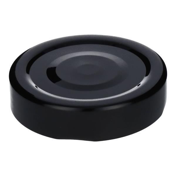 Skruvlock (höga) till burkar och flaskor, svarta, innerdiameter 58 mm, 5 st