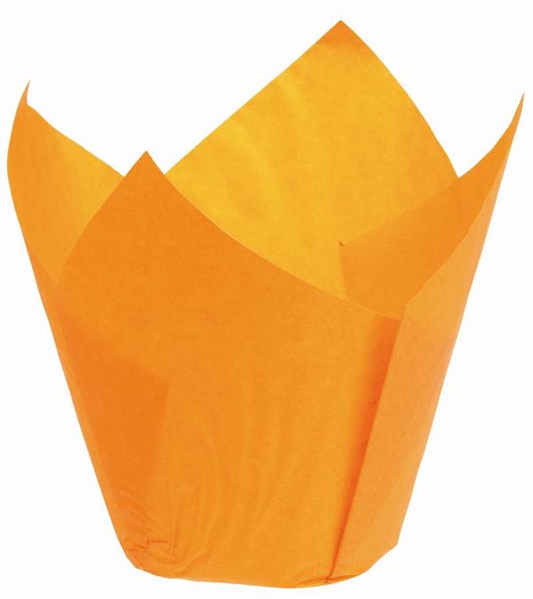 Tulipanformede muffinforme, orange, storpak, 200 stk