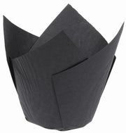 Tulipanformede muffinforme, sorte, 25 stk