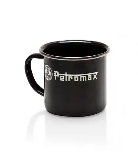 Emaljmugg för lägereldskaffe och varma drycker – Petromax, svart 0,36 liter