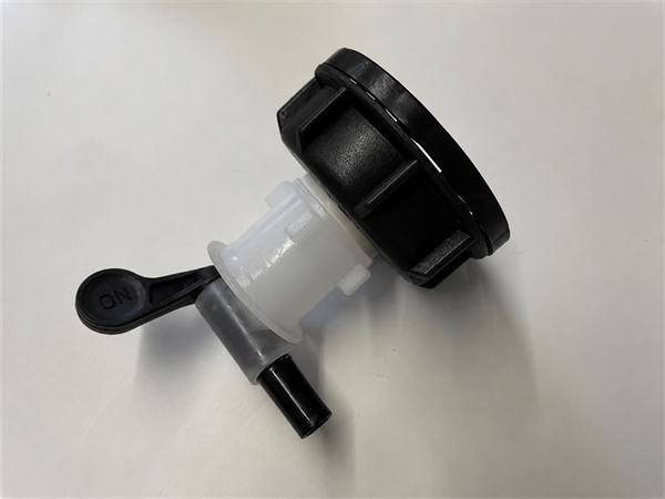Blå prop med tappehane til 25 liters kraftig stabelbar plastdunk / vanddunk, 1 stk